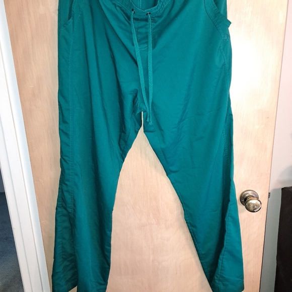 Womens Scrub Pants Emerald Green L Solid Lightweight Pockets - Picture 4 of 4